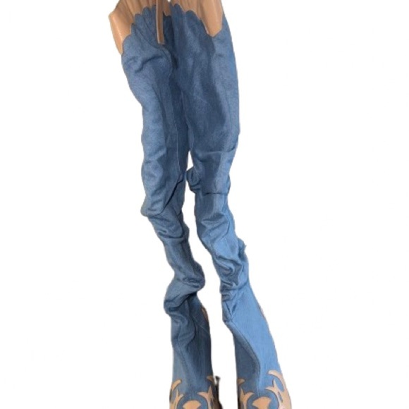 Cape Robbin Blue Over the Knee Boots - Picture 3 of 7